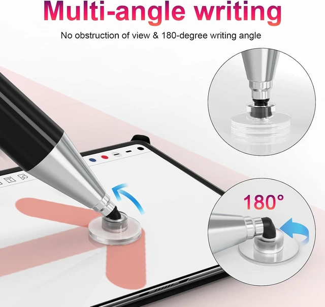 Alt view image 4 of 7 - Stylus for Touch Screens Magnetic Disc Universal High Sensitivity & Precision Capacitive Stylus Pens for iPhone/iPad Pro/Mini/Android/Tablets/Surface//Galaxy/PC(2 Pack Black & White)