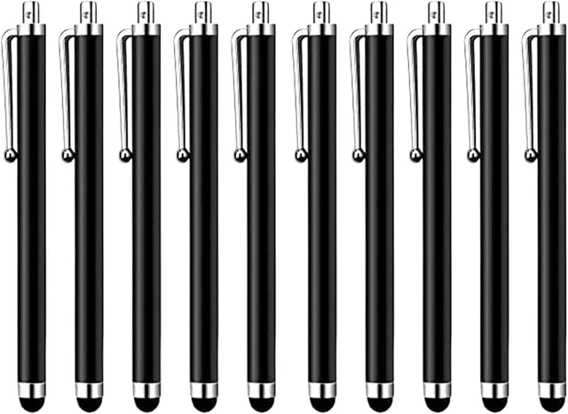 Main image of 10 Pack Stylus Pen for All capacitive Touch Screens Suitable for iPhone Ipad Galaxy Tablets Black