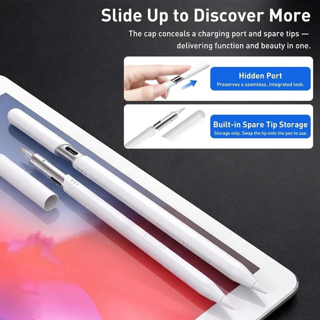 Alt view image 2 of 7 - Stylus Pen for iPad 2018-2026 Fast Charge USB C Pencil for iPad A16/Pro/Air