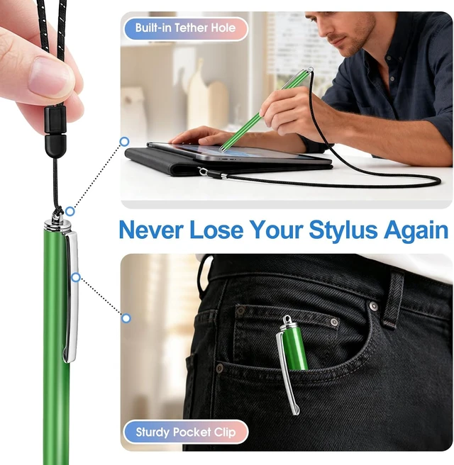 Alt view image 7 of 7 - Long Stylus 5-Pack Capacitive Pen for Touchscreen Universal Stylus Pens