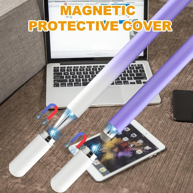 Alt view image 3 of 7 - Stylus Pen for Touchscreen (5 Pack) with Magnetic Pen Cap 2 in 1 High Precision Stylus Pen for iPad/iPhone/Nintendo Switch//Android Smartphone and Tablets Compatible with All Touch Screen