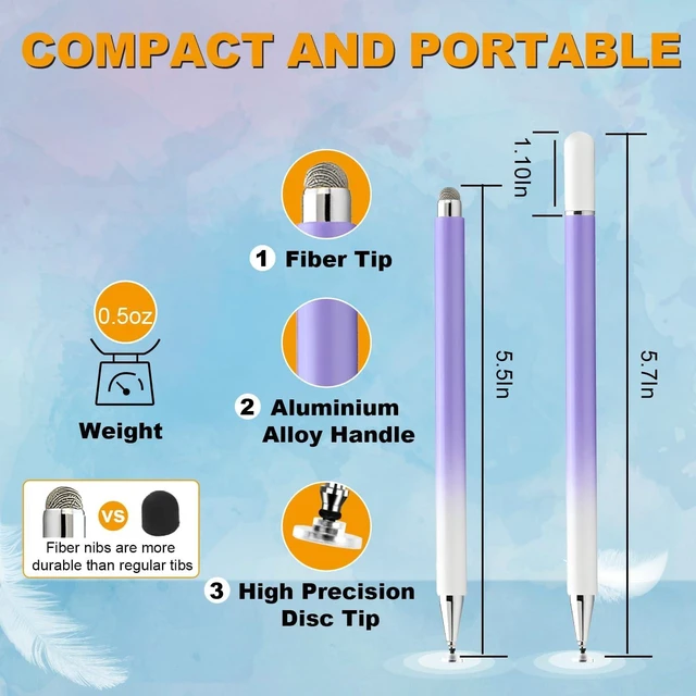 Alt view image 4 of 7 - Stylus Pen for Touchscreen (5 Pack) with Magnetic Pen Cap 2 in 1 High Precision Stylus Pen for iPad/iPhone/Nintendo Switch//Android Smartphone and Tablets Compatible with All Touch Screen