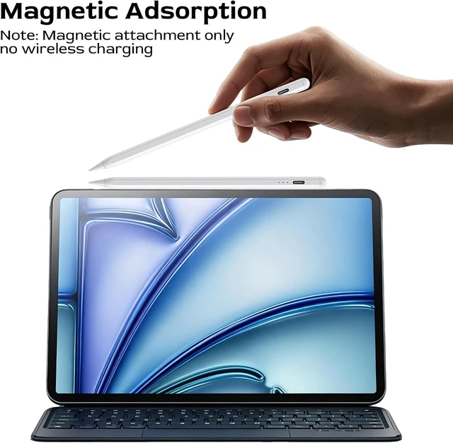 Alt view image 7 of 7 - Magnetic Stylus Pen for iPad 2018-2026 3X Fast Charge iPad Pencil with Tilt Sensitivity & Palm Rejection Pencil Alternative Pixel Precision for iPad A16/11/10 Air Pro Mini USB-C