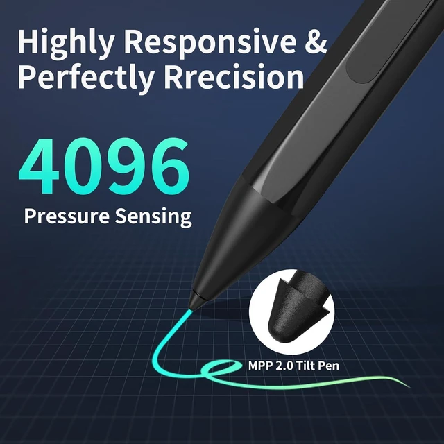 Alt view image 3 of 7 - Stylus Pen for ASUS Transformer/Mini/ASUS Zenbook Flip/Pro/ASUS Vivobook Flip/Pro/Duo/ASUS Notebook Rechargeable MPP 2.0 Tilt Pen with 4096 Pressure Sensitivity Hexagonal Pen Body Design Black