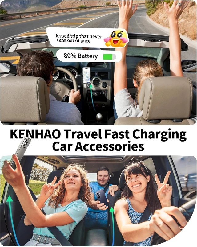 Alt view image 7 of 7 - Car Charger USB C 3 Port 67W Dual USB-C & USB-A Car Phone Charger Adapter