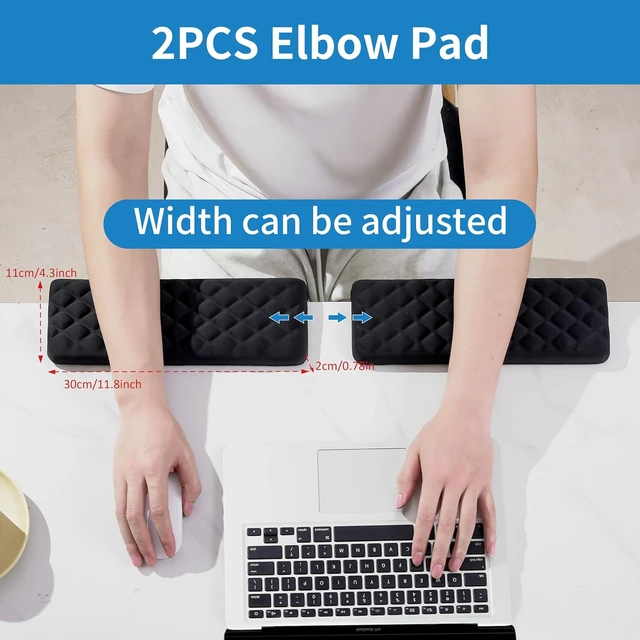 Alt view image 5 of 6 - L-Shaped Desk Elbow Pad for Desk Memory Foam Elbow Support Padding with Non-Slip Ergonomic Desk Edge Cushion Wrist Comfort Support for Office Home 2 Pcs (Diamond Black)