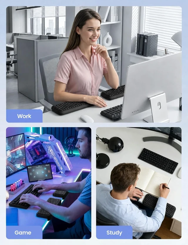 Alt view image 6 of 7 - 2Pcs Elbow Rest Pad L-Shaped Wrist Rest Desk Edge Cushion
