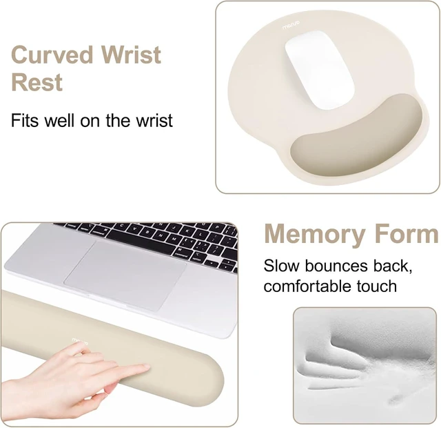 Alt view image 4 of 7 - Wrist Rest Support for Mouse Pad&Keyboard Set Khaki