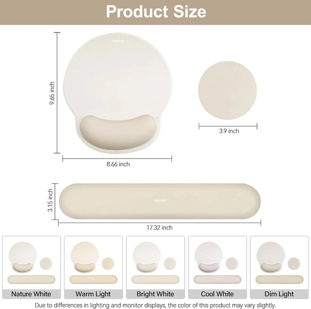 Alt view image 6 of 7 - Wrist Rest Support for Mouse Pad&Keyboard Set Khaki