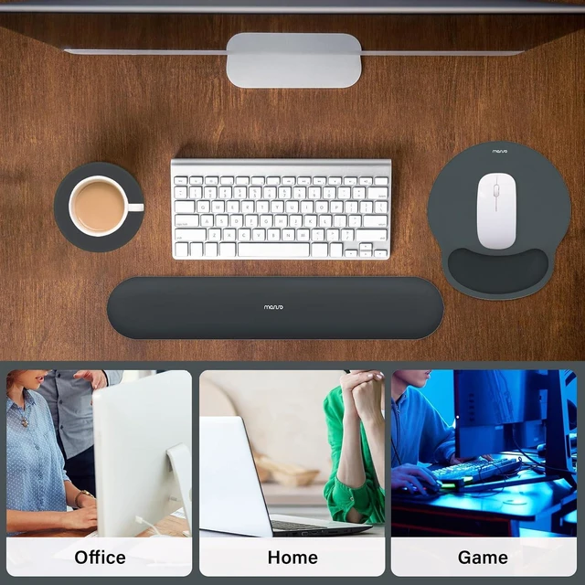 Alt view image 6 of 7 - Wrist Rest Support for Mouse Pad&Keyboard Set Slate Gray