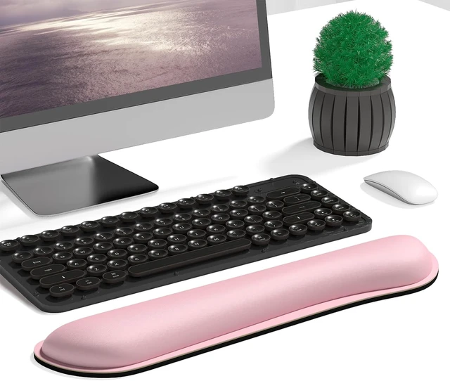 Alt view image 2 of 7 - Enlarge Keyboard Wrist Rest Cute Memory Foam Keyboard Wrist Cushion for Computer Desk Mats Support Typing Pain Relief Ergonomic Mouse Pad Rests with Non-Slip Base for Gaming Laptop Pink