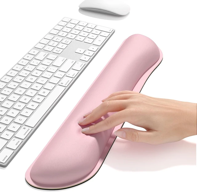 Alt view image 5 of 7 - Enlarge Keyboard Wrist Rest Cute Memory Foam Keyboard Wrist Cushion for Computer Desk Mats Support Typing Pain Relief Ergonomic Mouse Pad Rests with Non-Slip Base for Gaming Laptop Pink