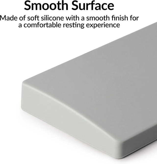 Alt view image 5 of 7 - Gray Silicone Wrist & Palm Rest 12.89 for 75% Compact Keyboard Series V1/V2/Q1/Q2 & Lemokey P1 (Pro/Max/HE) Anti-Slip Base Smooth & Soft Support