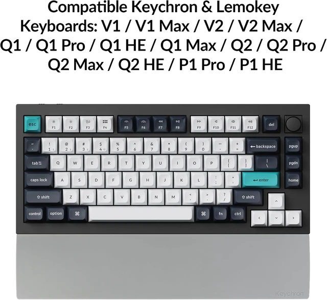 Alt view image 2 of 7 - Gray Silicone Wrist & Palm Rest 12.89 for 75% Compact Keyboard Series V1/V2/Q1/Q2 & Lemokey P1 (Pro/Max/HE) Anti-Slip Base Smooth & Soft Support