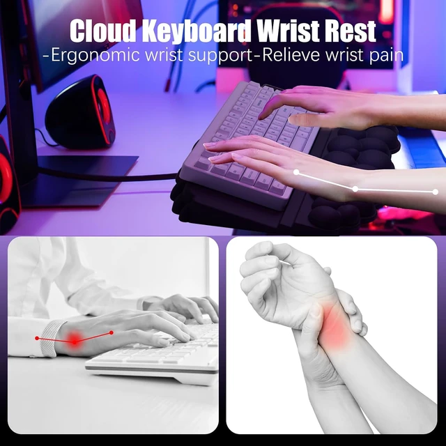 Alt view image 2 of 7 - Ergonomic Wrist Rest for Computer Keyboard and Mouse Cloud Keyboard Stand