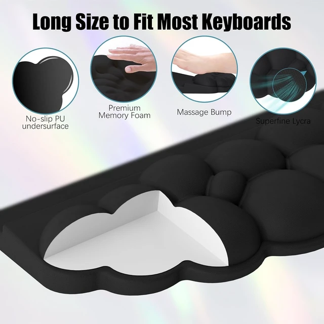 Alt view image 5 of 7 - Ergonomic Wrist Rest for Computer Keyboard and Mouse Cloud Keyboard Stand