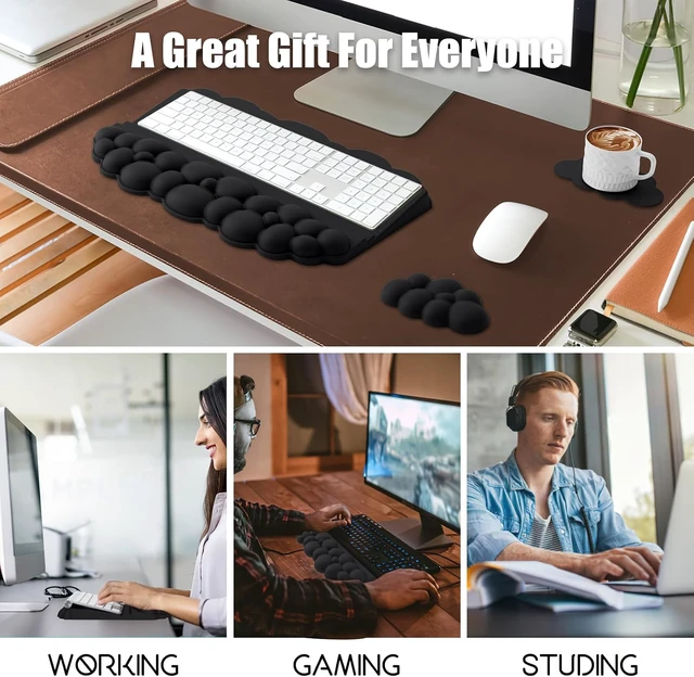 Alt view image 7 of 7 - Ergonomic Wrist Rest for Computer Keyboard and Mouse Cloud Keyboard Stand