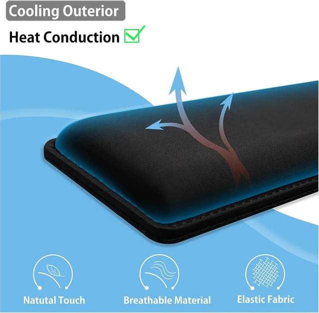 Alt view image 5 of 7 - Cooling Gel Wrist Rest 17.3-inch Length for Full-Sized Keyboard Memory Foam Palm Rest with Non-Slip Footpad Ergonomic Design Stain Resistant PC Accessory Gaming Gear (Large-Full Size)