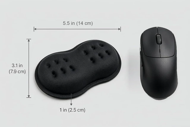 Alt view image 5 of 5 - Mouse Wrist Rest Ergonomic Memory Foam Wrist Support Pad 5.5 x 3.1 in