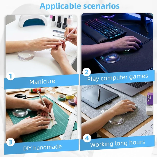 Alt view image 6 of 6 - Mouse Wrist Rest Pad Cool Gel Ergonomic Wrist Support with Non-Slip Base