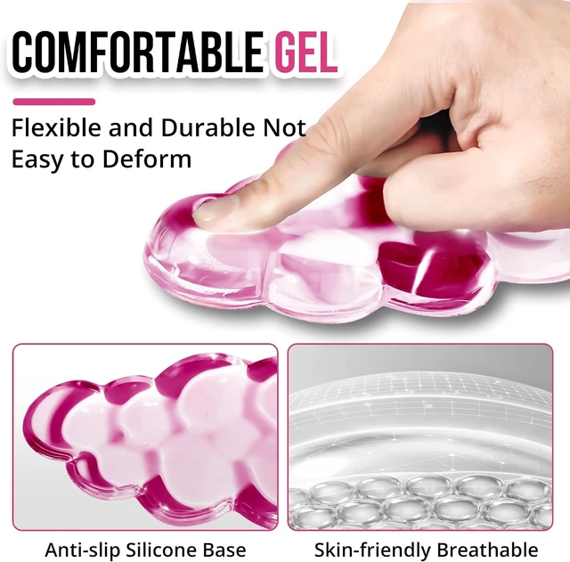 Alt view image 3 of 6 - Gel Keyboard and Mouse Wrist Rest Set for Computer Pink