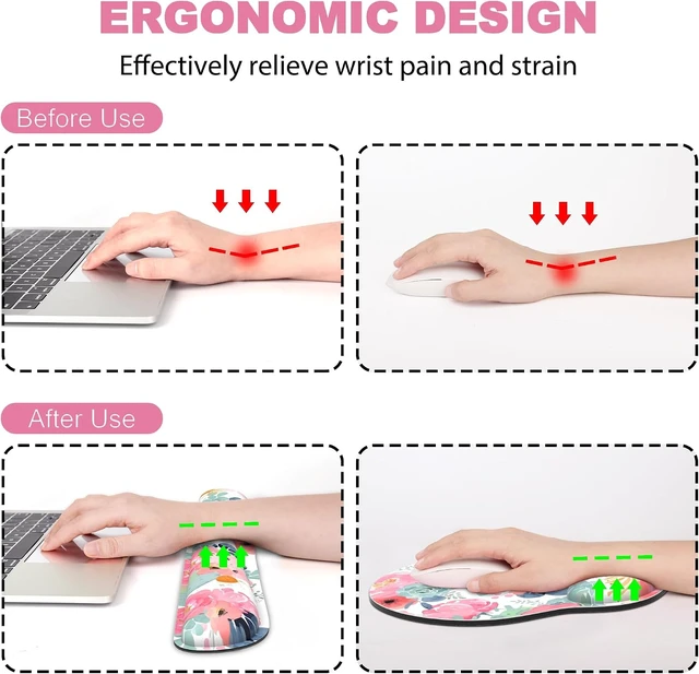 Alt view image 2 of 7 - Ergonomic Mouse Pad with Wrist Rest and Keyboard Wrist Rest Mousepad