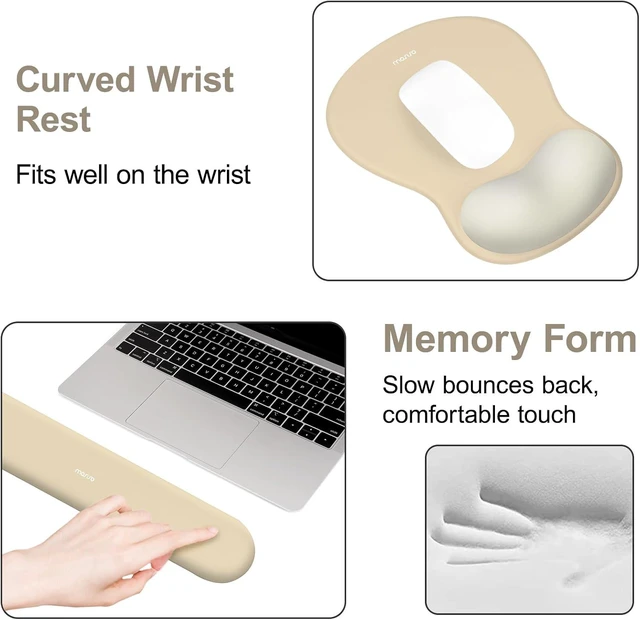 Alt view image 5 of 7 - Wrist Rest Support for Mouse Pad&Keyboard Set Khaki