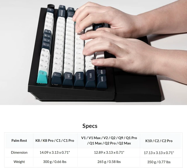 Alt view image 4 of 7 - Ergonomic Silicone Wrist Rest for K8 / K8 Pro / K8 Max / K8 HE/ C1 / C1 Pro / L4 14.09 Honeycomb Non-Slip Palm Rest 80% TKL Mechanical Keyboards Support with Typing Pain Relief