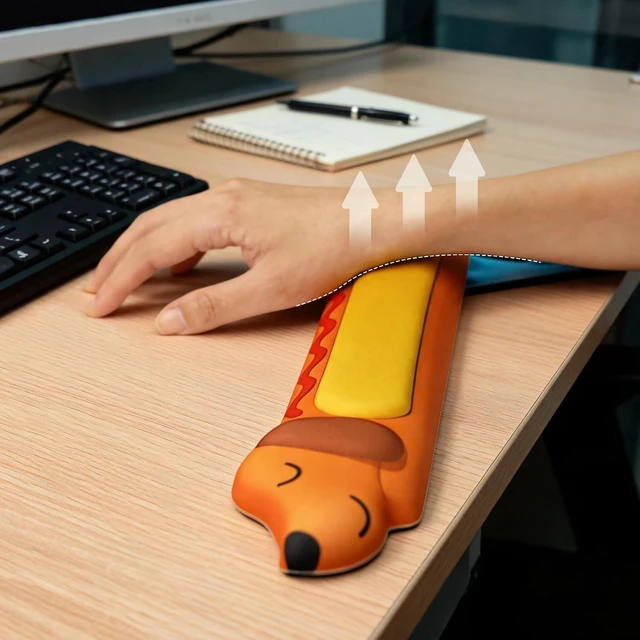 Alt view image 5 of 6 - Dachshund Wrist Rest Ergonomic Keyboard Palm Support