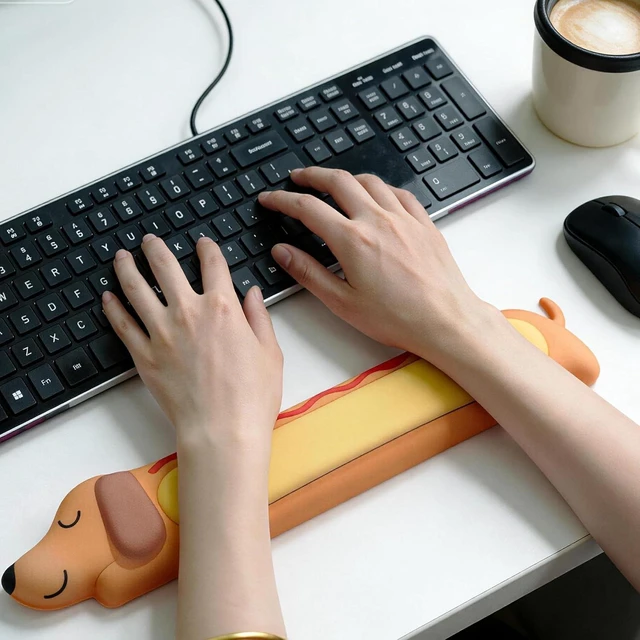 Alt view image 6 of 6 - Dachshund Wrist Rest Ergonomic Keyboard Palm Support