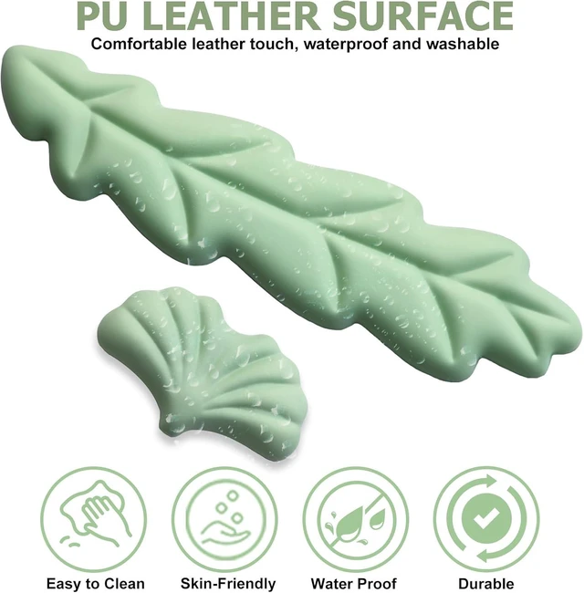 Alt view image 4 of 7 - Ergonomic Keyboard Wrist Rest Leaf Shape Wrist Rest for Computer Keyboard