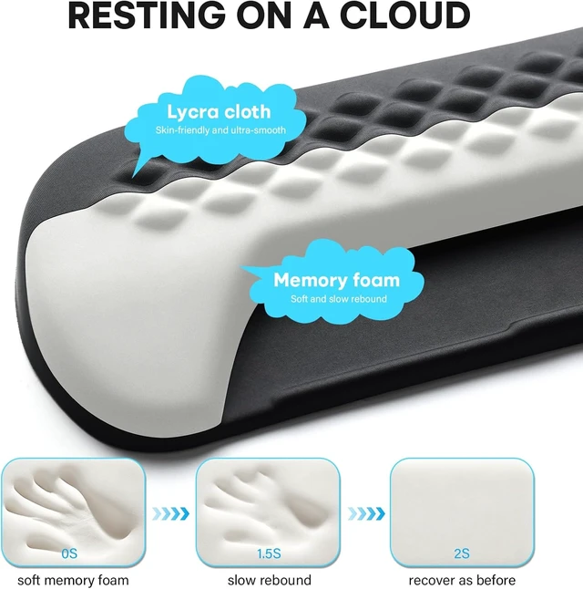 Alt view image 5 of 7 - Wrist Rest for Keyboard and Mouse Soft Memory Foam Wrist Rest Black