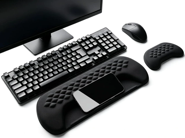 Main image of Wrist Rest for Keyboard and Mouse Soft Memory Foam Wrist Rest Black