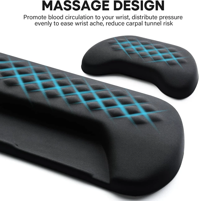 Alt view image 3 of 7 - Wrist Rest for Keyboard and Mouse Soft Memory Foam Wrist Rest Black