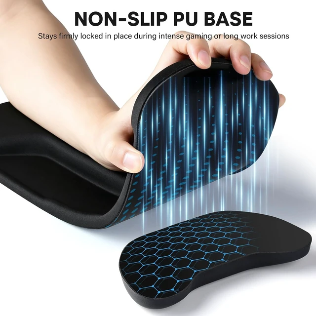 Alt view image 6 of 7 - Wrist Rest for Keyboard and Mouse Soft Memory Foam Wrist Rest Black