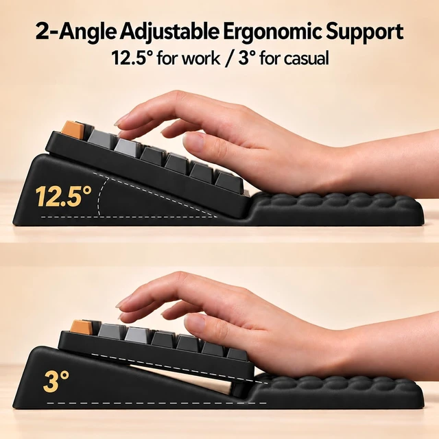 Alt view image 6 of 7 - Keyboard Wrist Rest Stand Pad Soft Memory Foam Ergonomic Computer Wrist Support Keyboard Riser Hand Rest Cushion Holder Gaming Typing Coding Desk Accessories for Home Office SchoolBlack