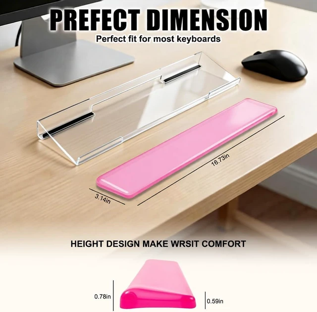 Alt view image 3 of 6 - Keyboard Wrist Rest Gel Wrist Rest for Keyboard-Pink Wrist Rest