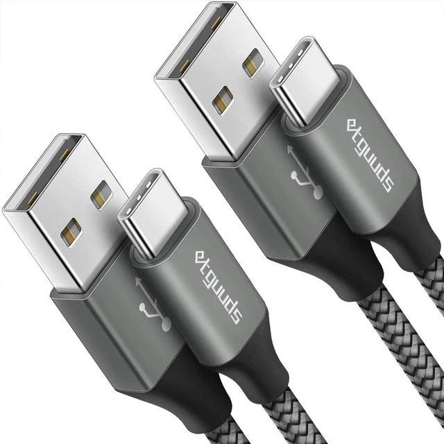 Main image of USB to USB C Cable 3ft 2-Pack USB A to USB C Charger Cord Type C