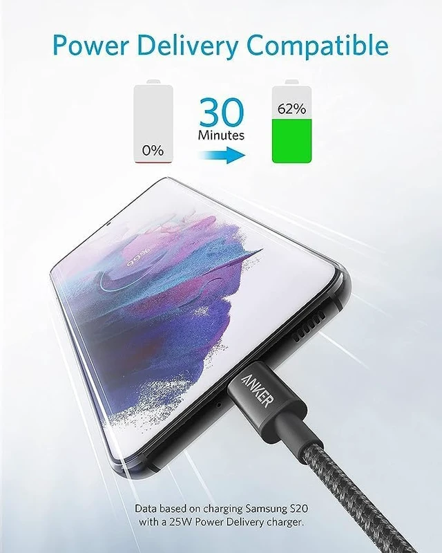 Alt view image 2 of 6 - USB C to USB C Cable 60W Fast Charging Cable (2-Pack 1 ft Black)