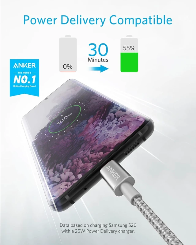 Alt view image 2 of 7 - USB C to USB C Cable 60W Fast Charging Cable(2-Pack 3.3 ft Silver)