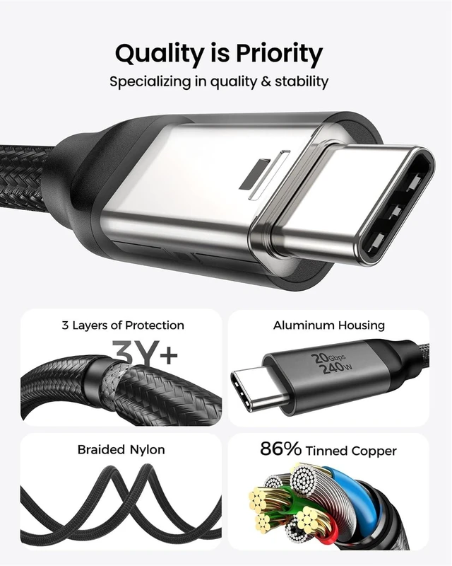 Alt view image 6 of 7 - Silkland USB C Monitor Display Cable 15FT, 8K@30Hz, 4K@144Hz/120Hz, 4K@60Hz
