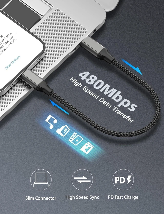 Alt view image 6 of 7 - 1FT USB C to USB C Cable 4Pack USB Type C Charger Cord for iPhone 17/16/15
