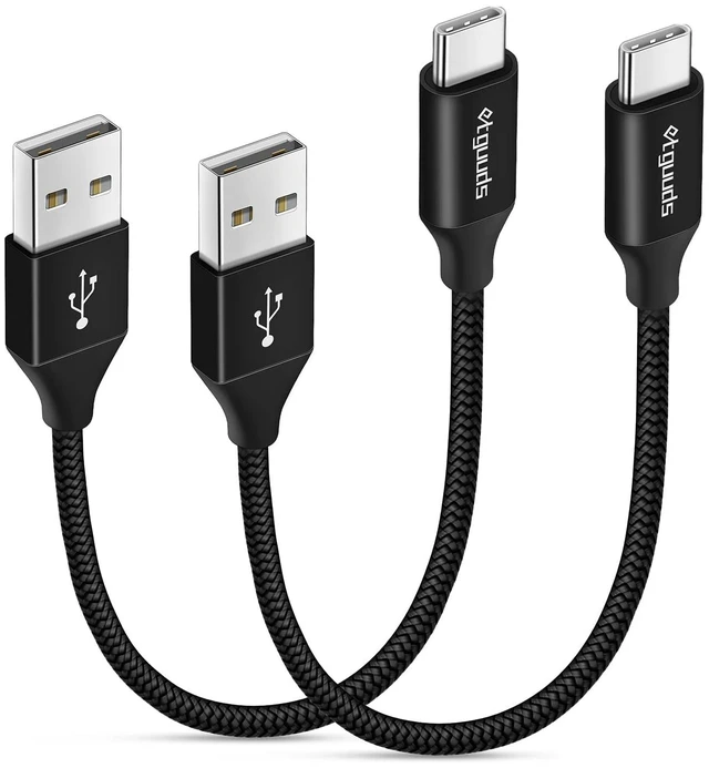 Main image of USB to USB C Cable 1ft 2-Pack USB A to USB C Charger Cord Type C