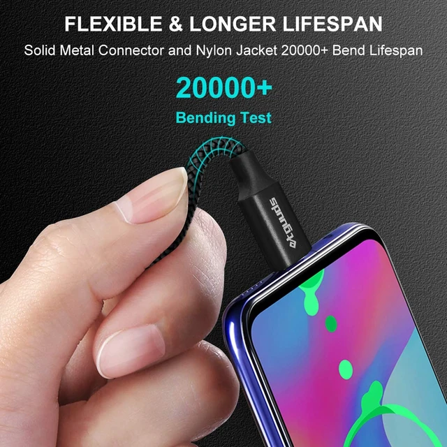 Alt view image 7 of 7 - USB to USB C Cable 1ft 2-Pack USB A to USB C Charger Cord Type C