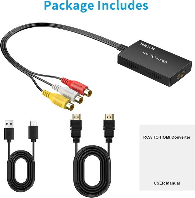 Alt view image 6 of 7 - RCA to HDMI Converter AV to HDMI Adapter