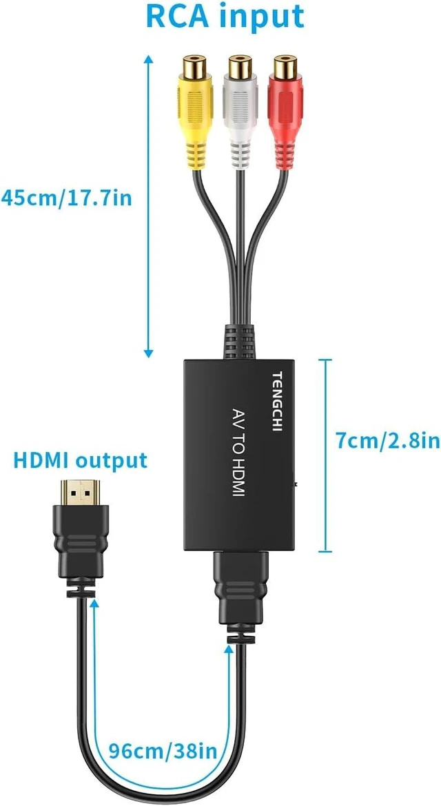 Alt view image 7 of 7 - RCA to HDMI Converter AV to HDMI Adapter