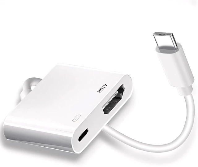 Main image of USB C to HDMI for TV 4K@60Hz Type C to Adapter with Charging Port iPhone to Hdmi to USB C Adapter Compatible for iPhone 16/15 Series/iPad Pro/Galaxy/MacBook Pro to HDTV Projector