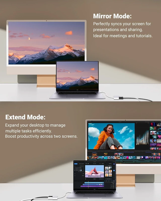 Alt view image 4 of 7 - USB C to HDMI Adapter Type C to 4K HDMI Adapter with 100W PD Multiport Digital AV Converter for MacBook Pro/air iPad Pro/air iPhone 15/16/17 Tablets Switch and More USB-C Devices