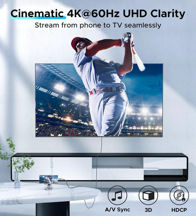 Alt view image 2 of 7 - USB C to HDMI Cable 6FT for Home Office 4K@60Hz High-Speed 4K HDMI