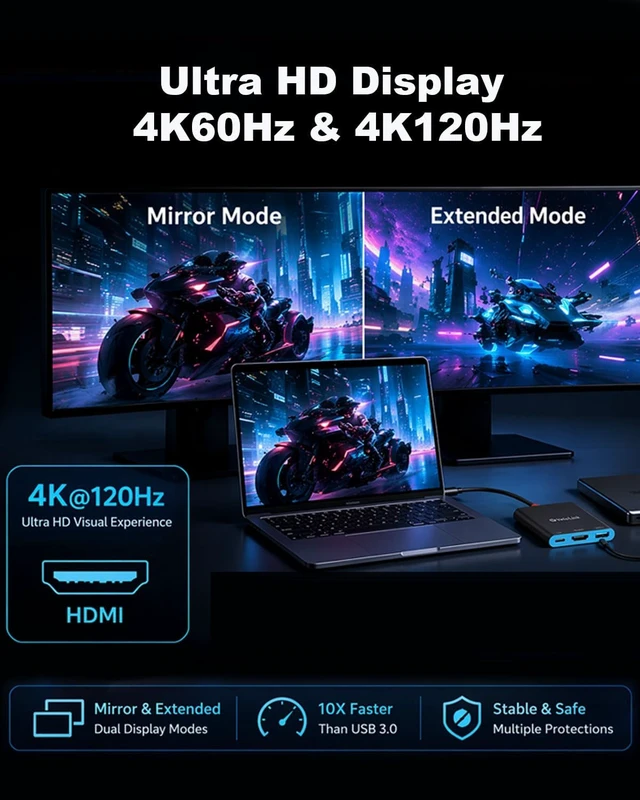Alt view image 4 of 7 - USB-C Hub HDMI to USBC Adapter 4k60/120Hz USB C HDMI with PD Port HD to USBC Adapter